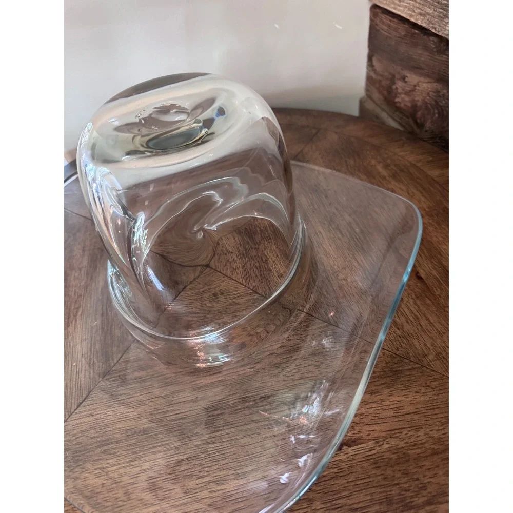Vintage Blenko Glass Cowboy Hat Ice Bucket Centerpiece 16.5